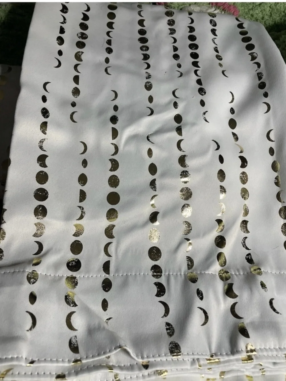 Metallic Gold Moon Phase Tapestry in White